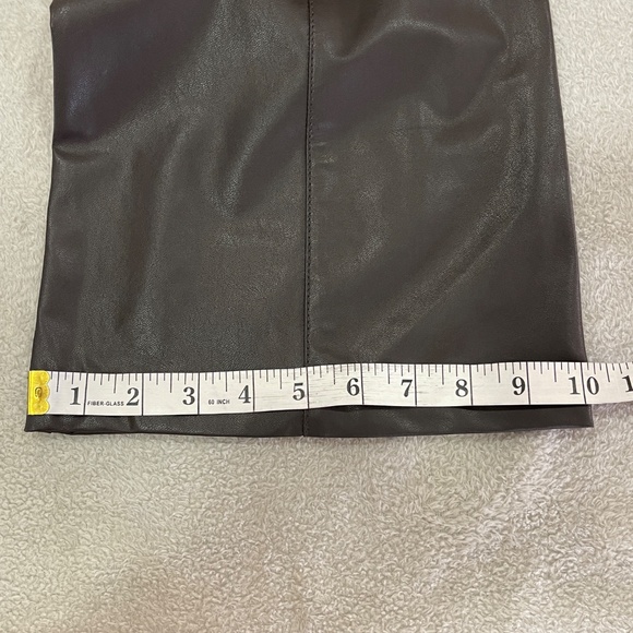 Brown Faux Leather Bootcut Pants - Picture 16 of 16